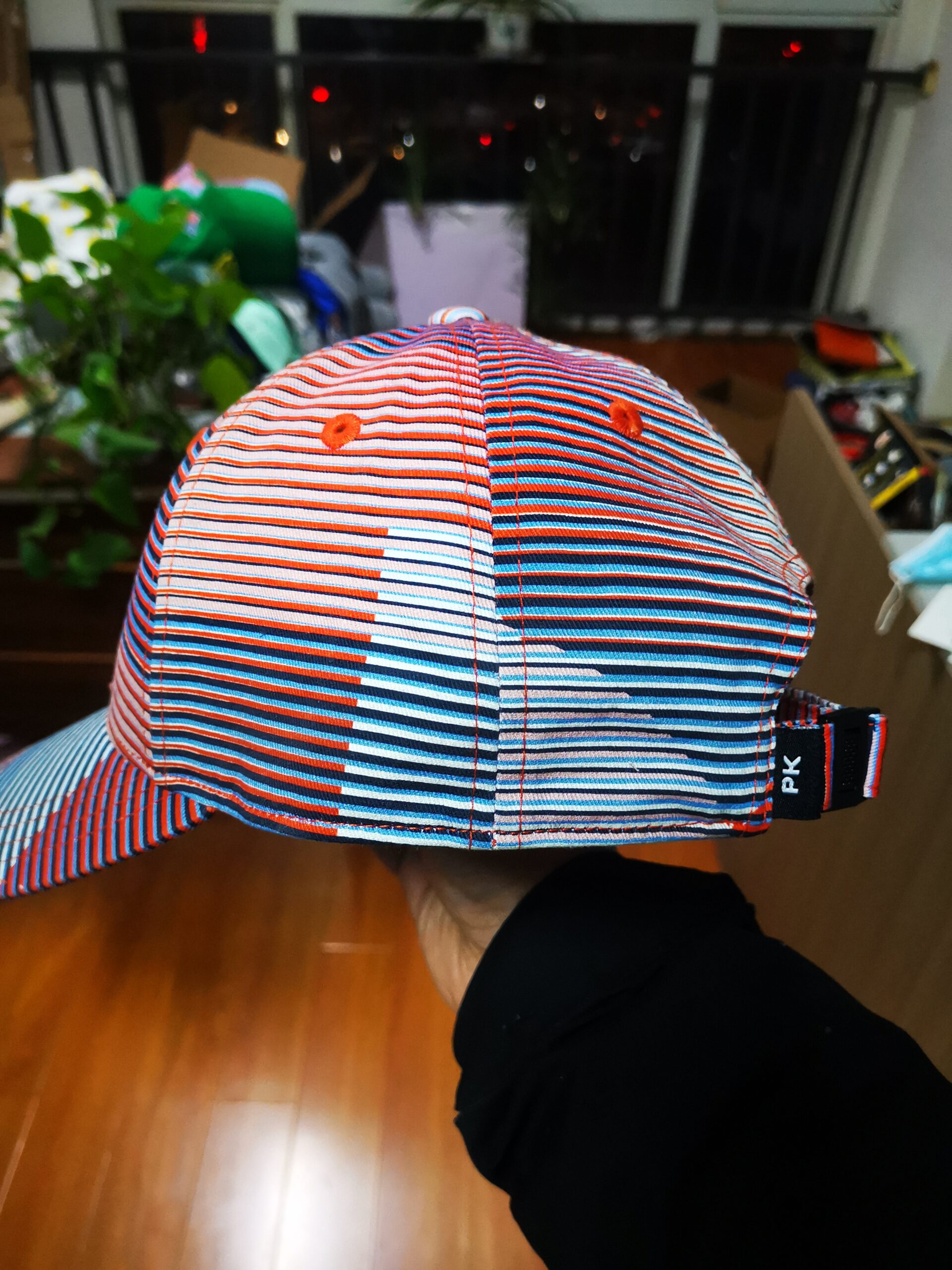 100% cotton striped cap