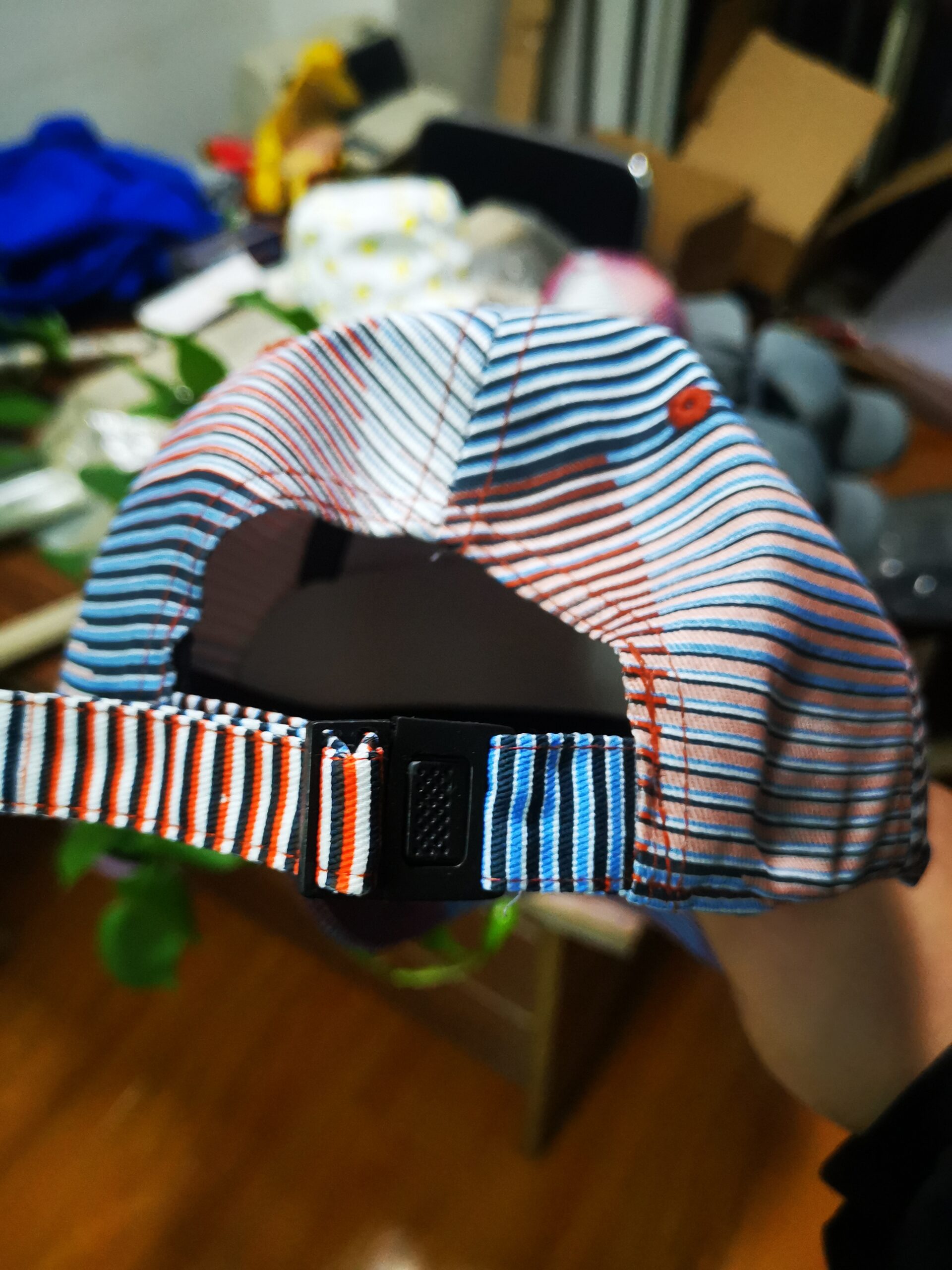 100% cotton striped cap