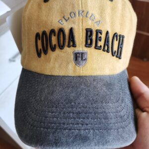 2025-05-20_16-57-48_748 100% Cotton Twill Pigment Washed Baseball Cap | 3D Embroidery "COCOA BEACH" with Metal Adjust Buckle